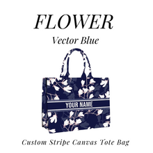 Load image into Gallery viewer, Custom Stripe Canvas Tote Bag
