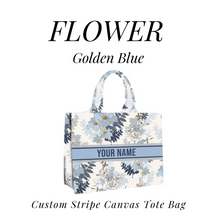 Load image into Gallery viewer, Custom Stripe Canvas Tote Bag
