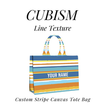 Load image into Gallery viewer, Custom Stripe Canvas Tote Bag
