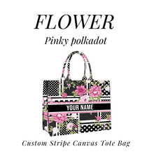 Load image into Gallery viewer, Custom Stripe Canvas Tote Bag
