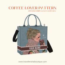 Load image into Gallery viewer, Custom Stripe Canvas Tote Bag
