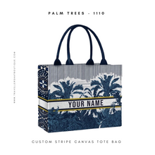 Load image into Gallery viewer, Custom Stripe Canvas Tote Bag
