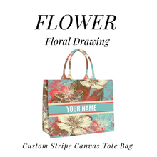 Load image into Gallery viewer, Custom Stripe Canvas Tote Bag
