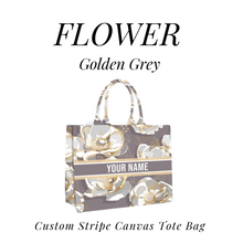 Load image into Gallery viewer, Custom Stripe Canvas Tote Bag
