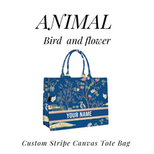 Load image into Gallery viewer, Custom Stripe Canvas Tote Bag
