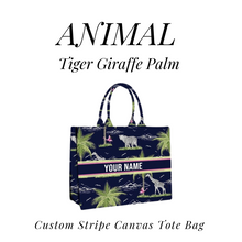 Load image into Gallery viewer, Custom Stripe Canvas Tote Bag
