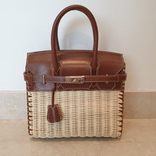 Загрузить изображение в средство просмотра галереи, Premium Birkin Wicker Bag - Genuine Leather - Travellers Hat Boutique
