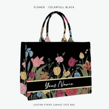 Load image into Gallery viewer, Custom Stripe Canvas Tote Bag
