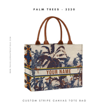 Load image into Gallery viewer, Custom Stripe Canvas Tote Bag
