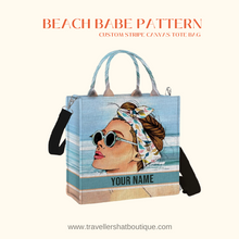 Load image into Gallery viewer, Custom Stripe Canvas Tote Bag
