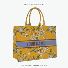 Load image into Gallery viewer, Custom Stripe Canvas Tote Bag
