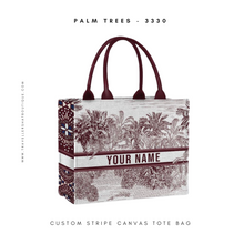 Load image into Gallery viewer, Custom Stripe Canvas Tote Bag
