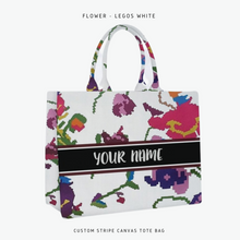 Load image into Gallery viewer, Custom Stripe Canvas Tote Bag
