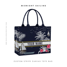 Load image into Gallery viewer, Custom Stripe Canvas Tote Bag
