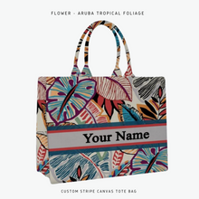 Load image into Gallery viewer, Custom Stripe Canvas Tote Bag
