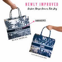 Load image into Gallery viewer, Custom Stripe Canvas Tote Bag
