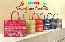 Load image into Gallery viewer, Embroidered Book Tote - Travellers Hat Boutique
