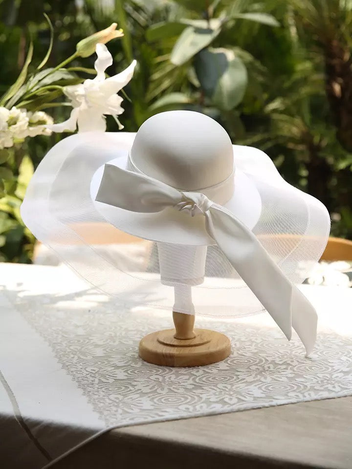 Retro Bridal Tulle Hat - Travellers Hat Boutique