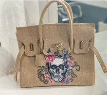 Cargar imagen en el visor de la galería, Burlap Birkin with Printed Design - Travellers Hat Boutique
