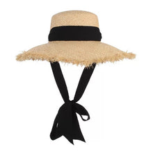 Charger l&#39;image dans la galerie, Straw Hat with Lace Tie - Travellers Hat Boutique
