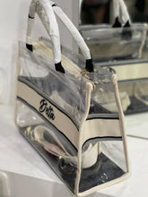 Lataa kuva Galleria-katseluun, PVC Stripe Tote Bag - Travellers Hat Boutique
