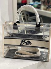 Lataa kuva Galleria-katseluun, PVC Stripe Tote Bag - Travellers Hat Boutique
