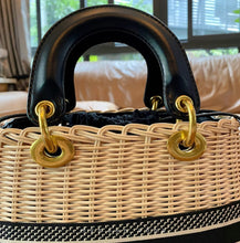 Load image into Gallery viewer, Personalized Rattan Lady Bag - Travellers Hat Boutique
