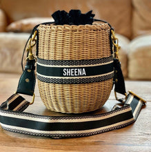 Load image into Gallery viewer, Cylinder Rattan Bag - Travellers Hat Boutique
