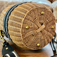 Load image into Gallery viewer, Cylinder Rattan Bag - Travellers Hat Boutique
