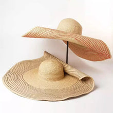 Load image into Gallery viewer, Oversize Raffia Hat - Travellers Hat Boutique
