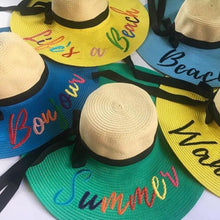 Load image into Gallery viewer, Hand-painted Straw Hat - Travellers Hat Boutique
