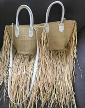 Load image into Gallery viewer, Raffia Fringe Tote Bag - Travellers Hat Boutique
