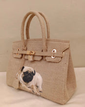 Cargar imagen en el visor de la galería, Burlap Birkin with Printed Design - Travellers Hat Boutique
