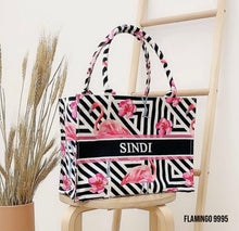 Load image into Gallery viewer, Custom Stripe Canvas Tote Bag
