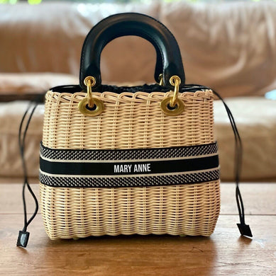 Personalized Rattan Lady Bag - Travellers Hat Boutique