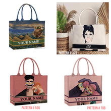 Load image into Gallery viewer, Custom Stripe Canvas Tote Bag
